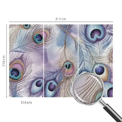 Papier peint photo grand format pour le mur Plumes de paon