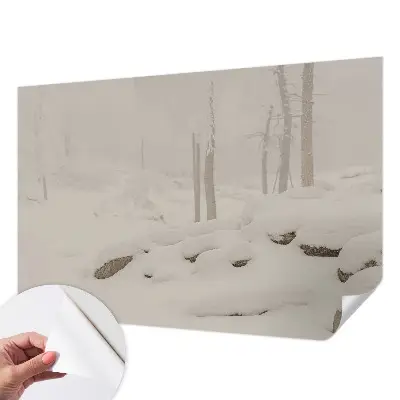 Papier peint photo grand format pour le mur Forêt enneigée