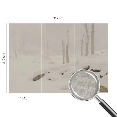 Papier peint photo grand format pour le mur Forêt enneigée