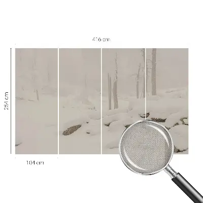 Papier peint photo grand format pour le mur Forêt enneigée