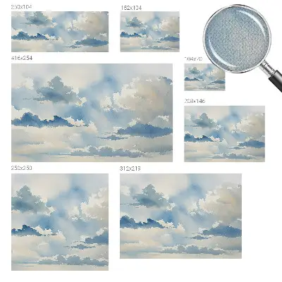 Papier peint photo imprimé sur tissu non tissé nuages ​​célestes