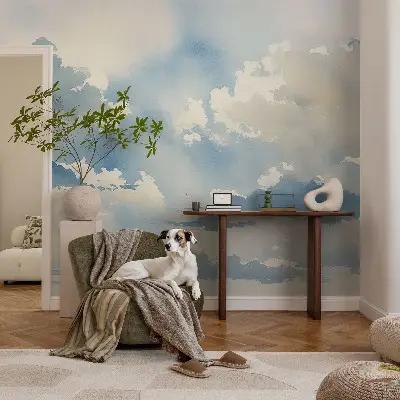Papier peint photo imprimé sur tissu non tissé nuages ​​célestes