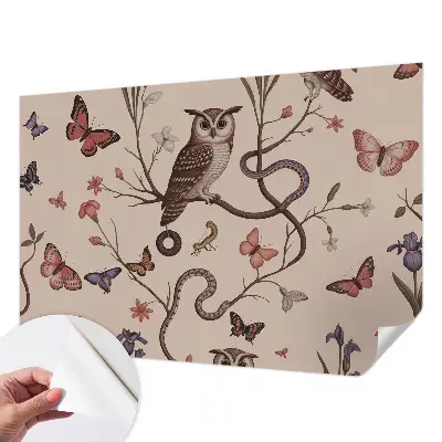 Papier peint intissé imprimé nature hibou