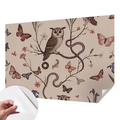 Papier peint intissé imprimé nature hibou