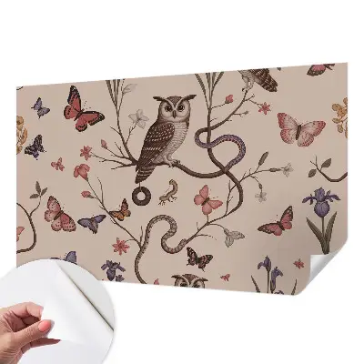 Papier peint intissé imprimé nature hibou