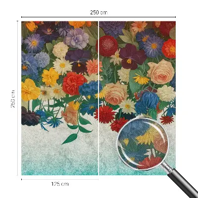 Papier peint photo imprimé sur tissu non tissé fleurs colorées