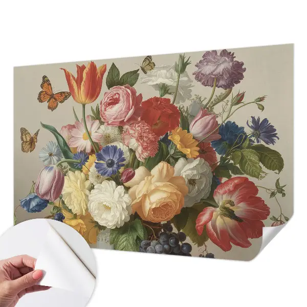 Papier peint intissé imprimé Fleurs et papillons