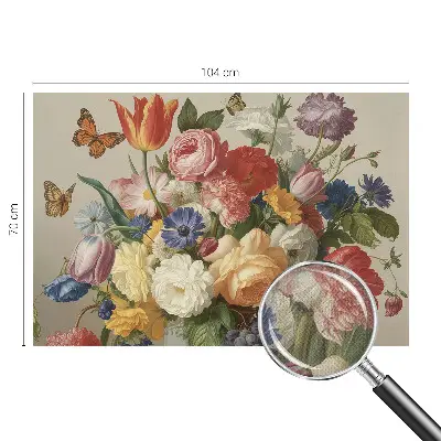 Papier peint intissé imprimé Fleurs et papillons