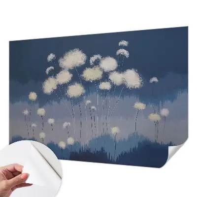 Papier peint photographique intissé pissenlits blancs