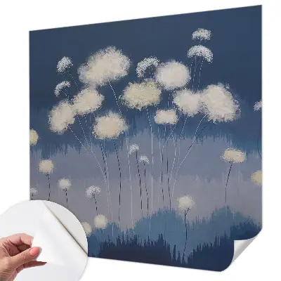 Papier peint photographique intissé pissenlits blancs