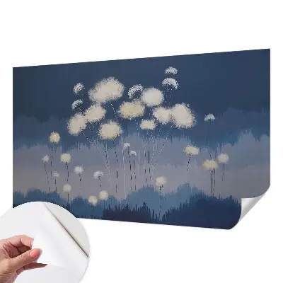 Papier peint photographique intissé pissenlits blancs