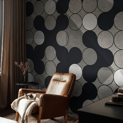 Papier peint tête de lit chambre adulte Geometrické kruhy
