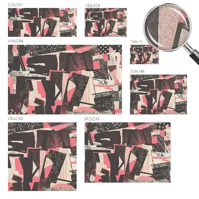Papier peint photographique sur tissu non tissé Collage géométrique