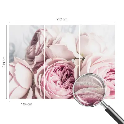 Papier peint photographique intissé roses roses