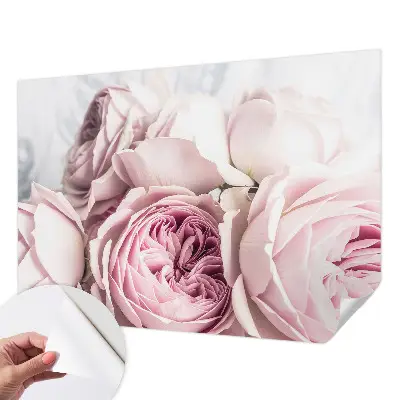 Papier peint photographique intissé roses roses