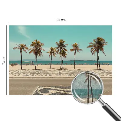 Papier peint photo grand format pour le mur Plage avec palmiers