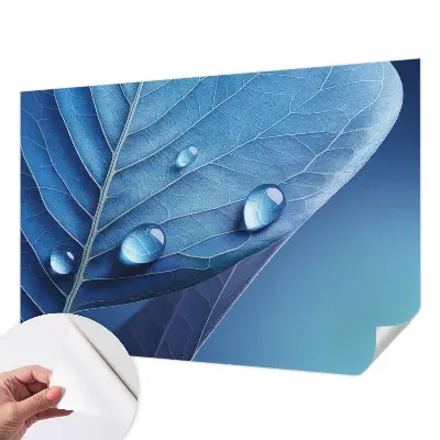 Papier peint photographique sur tissu non tissé Feuille bleue