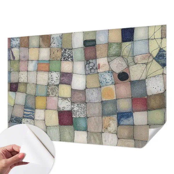 Papier peint intissé mosaïque colorée