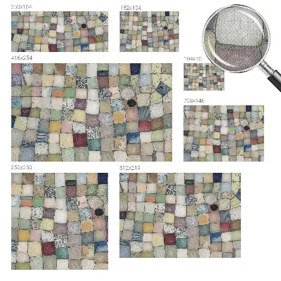 Papier peint intissé mosaïque colorée
