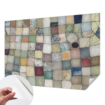 Papier peint intissé mosaïque colorée