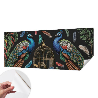 Papier peint chambre adulte cocooning Exotické pávy