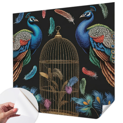 Papier peint chambre adulte cocooning Exotické pávy