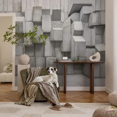 Papier peint intissé imprimé Blocs de béton