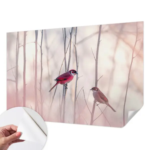 Papier peint photo imprimé sur tissu non tissé couple d'oiseaux