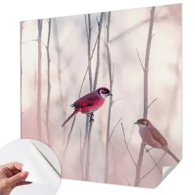 Papier peint photo imprimé sur tissu non tissé couple d'oiseaux