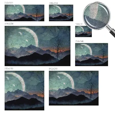 Papier peint photographique sur tissu non tissé paysage nocturne