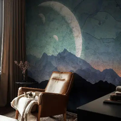 Papier peint photographique sur tissu non tissé paysage nocturne
