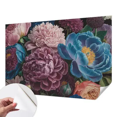 Papier peint photographique intissé fleurs colorées
