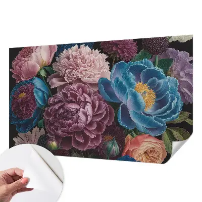 Papier peint photographique intissé fleurs colorées