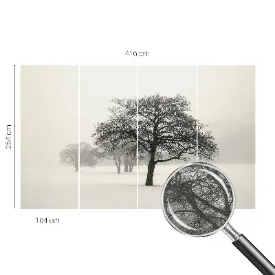 Papier peint photo imprimé sur tissu non tissé Arbres d'hiver