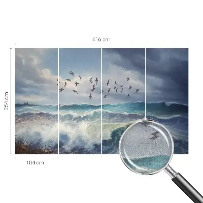 Papier peint intissé imprimé vagues de la mer