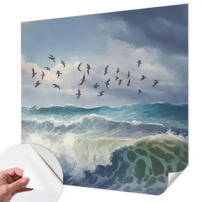 Papier peint intissé imprimé vagues de la mer