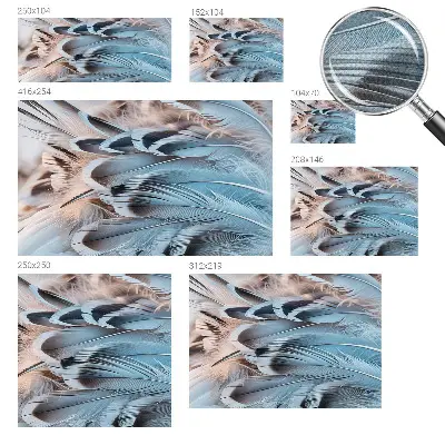 Papier peint photographique intissé Plumes bleues