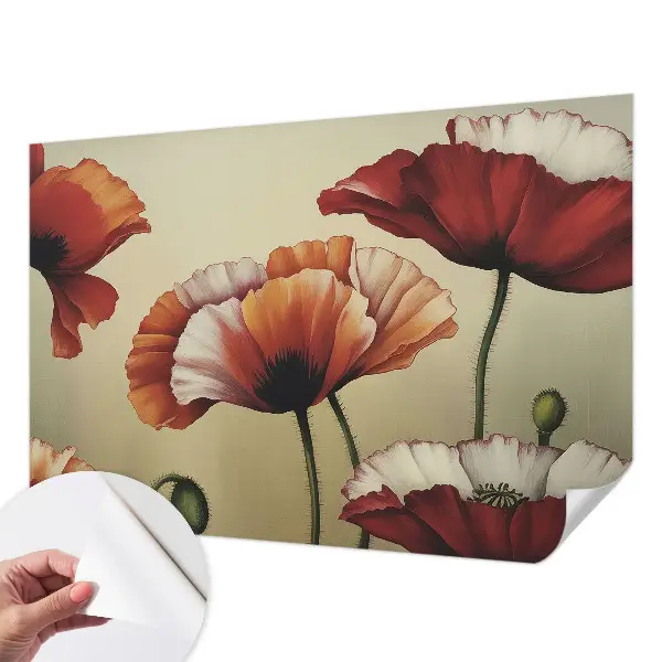 Papier peint photographique sur tissu non tissé Coquelicots joyeux