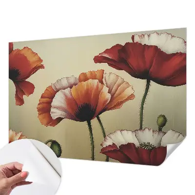 Papier peint photographique sur tissu non tissé Coquelicots joyeux