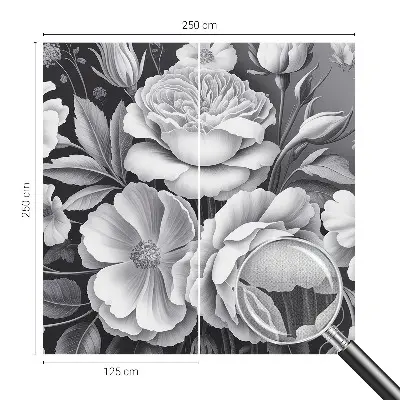 Papier peint intissé imprimé Fleurs grises