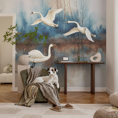 Déco papier peint salon Vtáky za letu