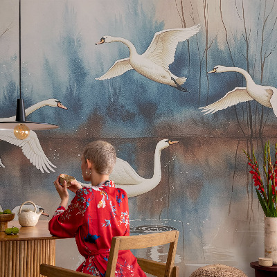 Déco papier peint salon Vtáky za letu
