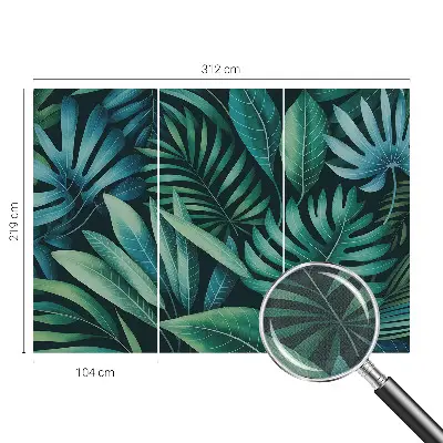 Papier peint intissé imprimé feuilles tropicales