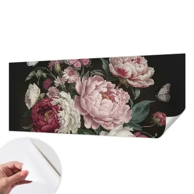 Papier peint photographique sur tissu non tissé Pivoines et papillons