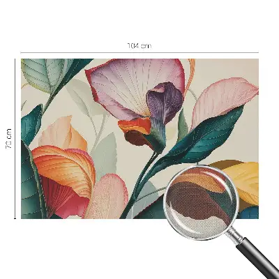 Papier peint intissé imprimé fleurs colorées