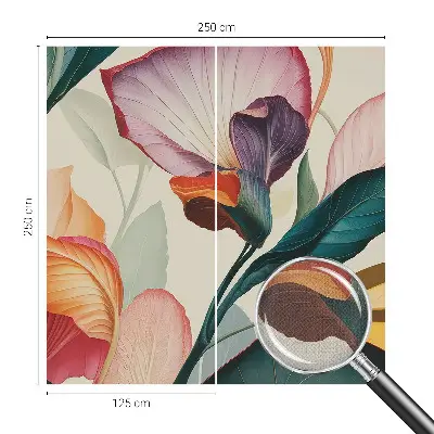 Papier peint intissé imprimé fleurs colorées
