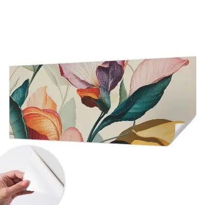 Papier peint intissé imprimé fleurs colorées