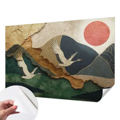 Papier peint photographique sur tissu non tissé Grues de l'Est