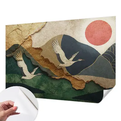 Papier peint photographique sur tissu non tissé Grues de l'Est