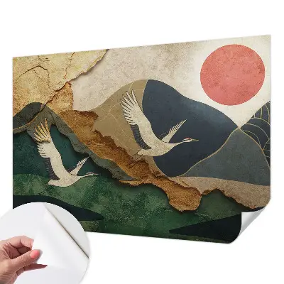 Papier peint photographique sur tissu non tissé Grues de l'Est